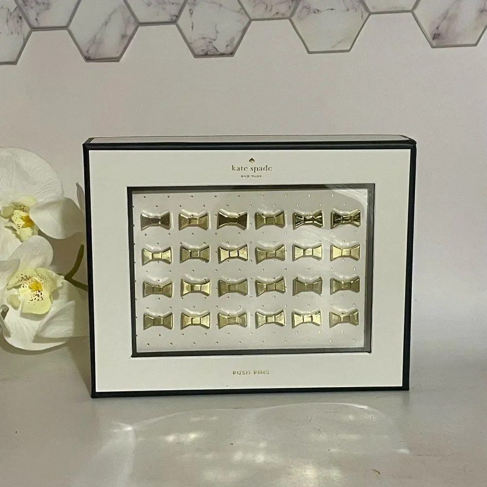 Kate Spade Gold Bow Push Pins